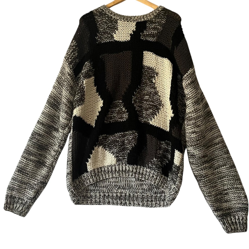Street Scene XL Oversized Knit Sweater Abstract‎ Pattern Chunky Pullover Jumper